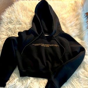Alphalete crop top xs hoodie gold! Like new